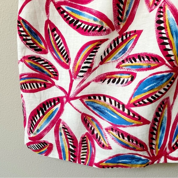 J. Crew One-Shoulder Linen-Blend Dress Tropical Floral Print Size Medium NEW - Picture 7 of 14